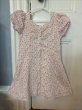 Cat & Jack Pink Floral Button-Front A-Line Dress